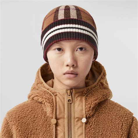 burberry small check cashmere beanie hat|burberry hat winter.